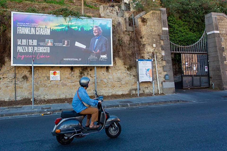 More than 300 evangelical churches in southern Italy are working together for the Noi Festival with Franklin Graham, a free, family-friendly event in Naples on Saturday.