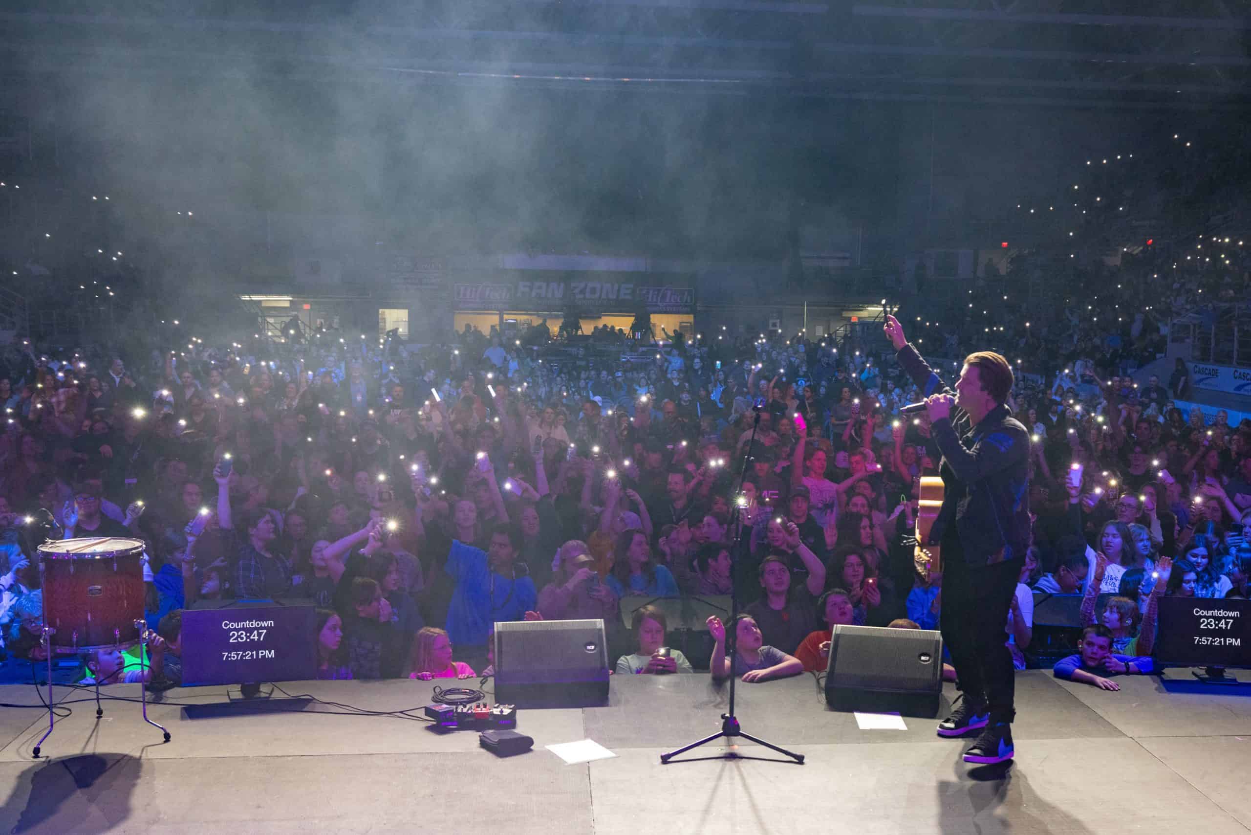 The Afters sang with a crowd of thousands to light up Bonnetts Energy Centre in praise to God. 