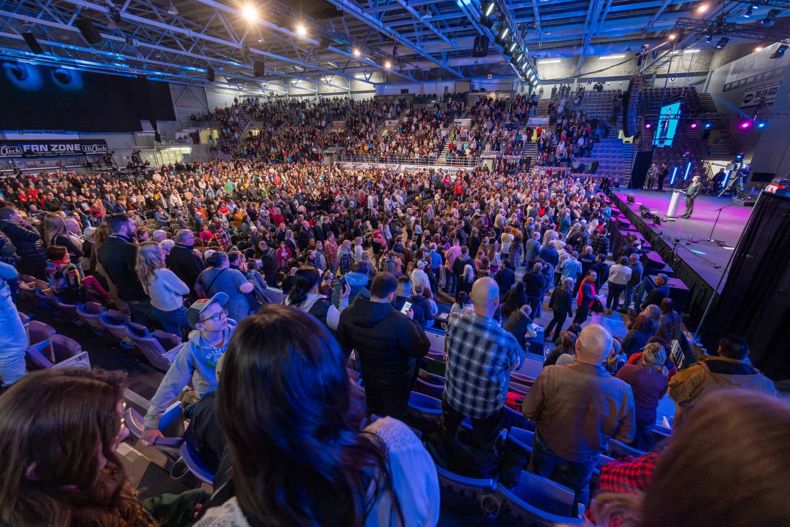 More than 350 people came forward to follow Christ over the course of the Grande Prairie Look Up Celebration.